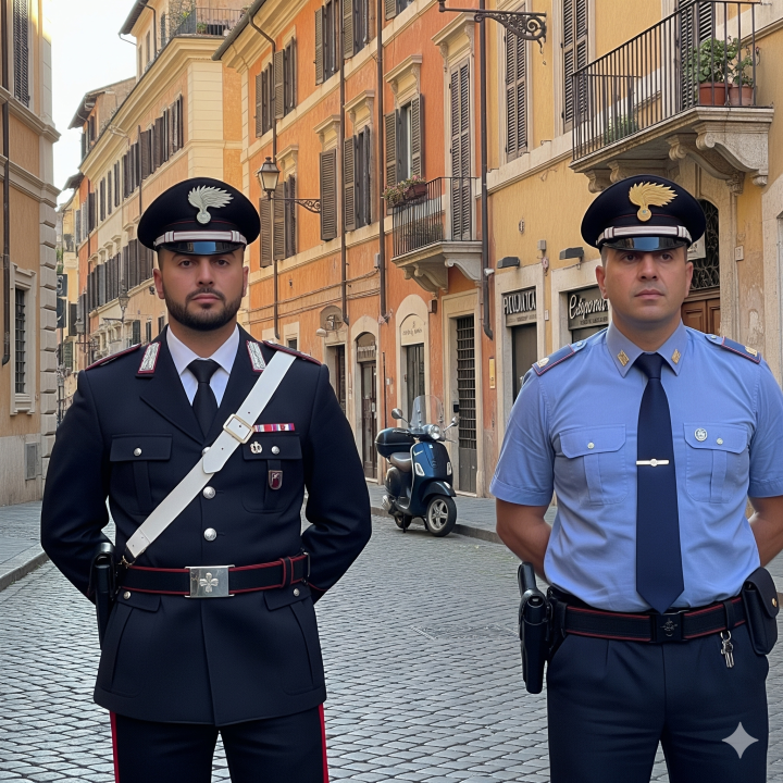 Elegantes Carabinieri Polizia Unterschied Bild